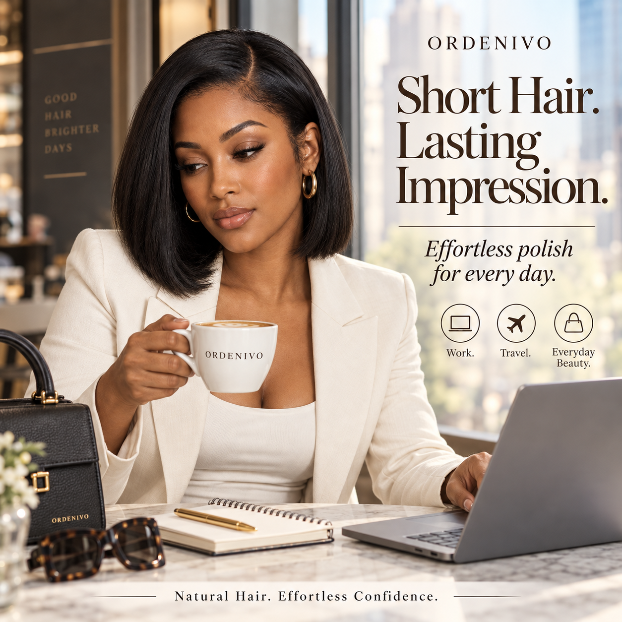 Ordenivo Noelle — Polished Blunt Bob Glueless Human Hair Wig 🤍