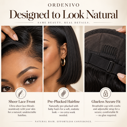 Ordenivo Noelle — Polished Blunt Bob Glueless Human Hair Wig 🤍