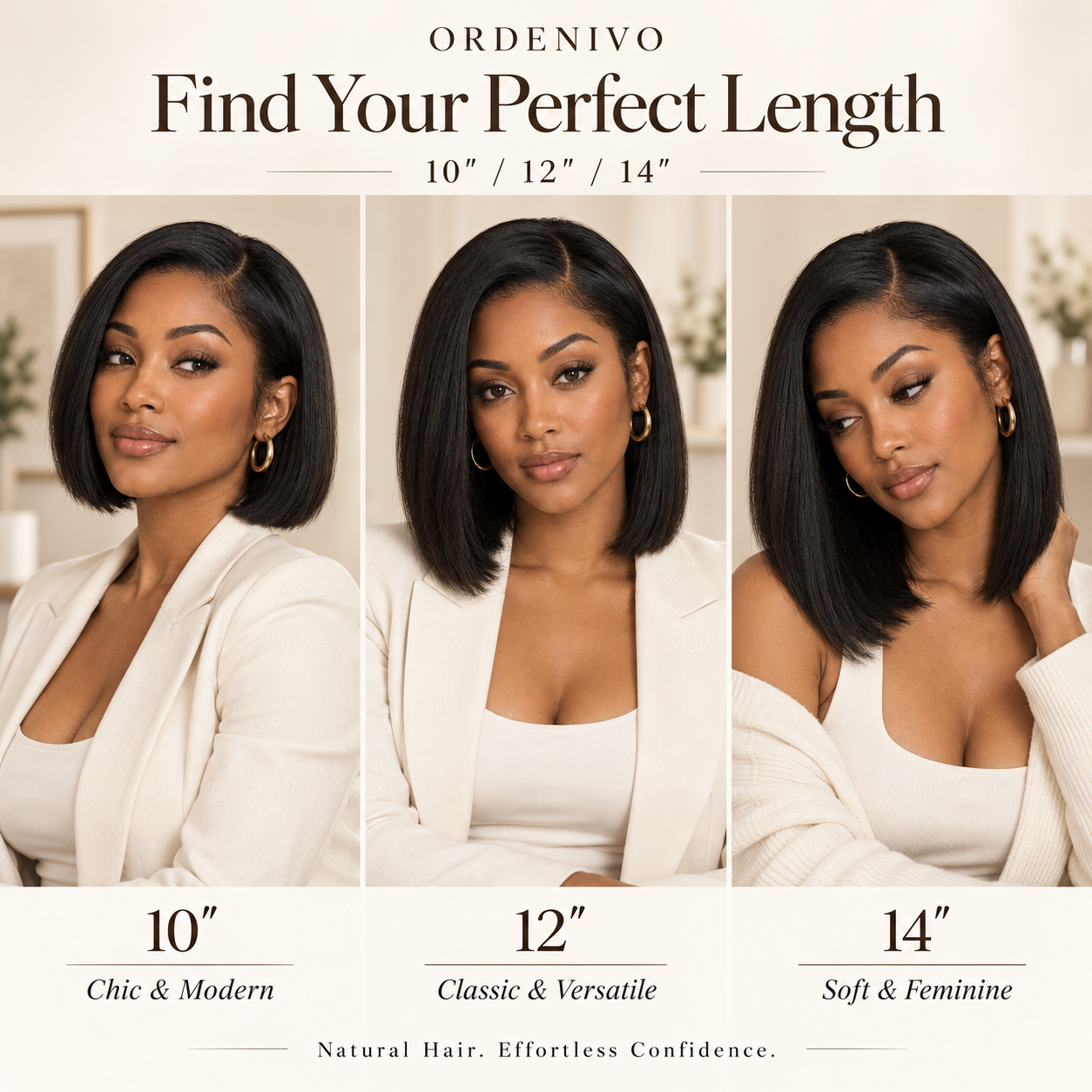 Ordenivo Noelle — Polished Blunt Bob Glueless Human Hair Wig 🤍