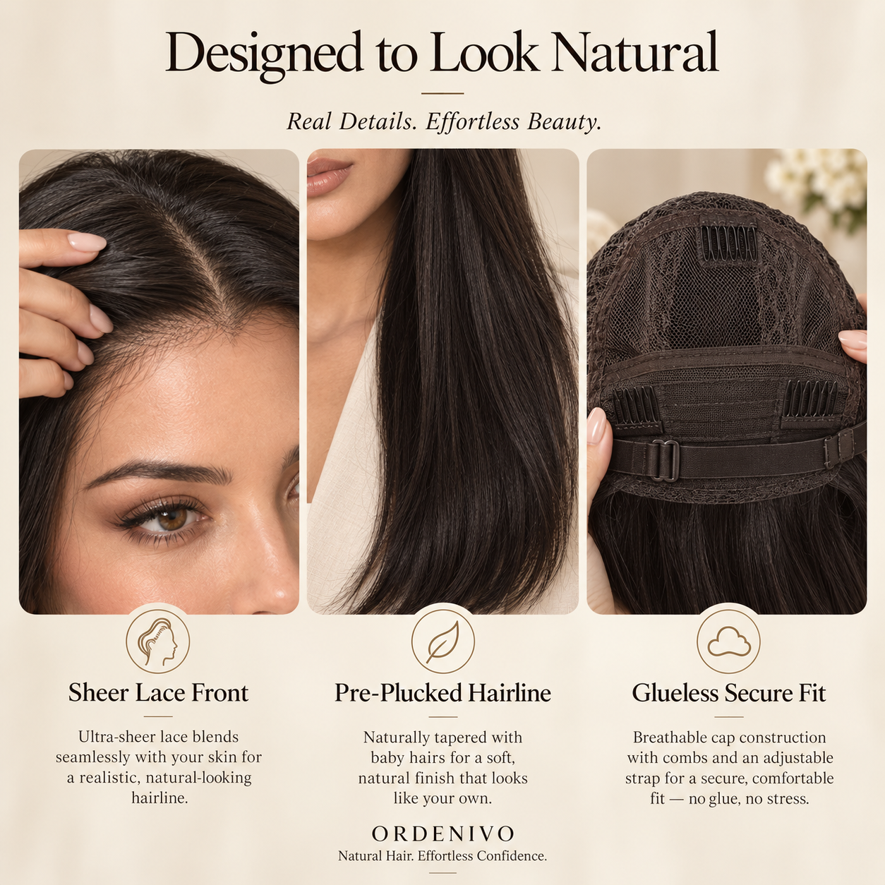 Ordenivo Aria — Silky Straight Glueless Human Hair Wig ✨