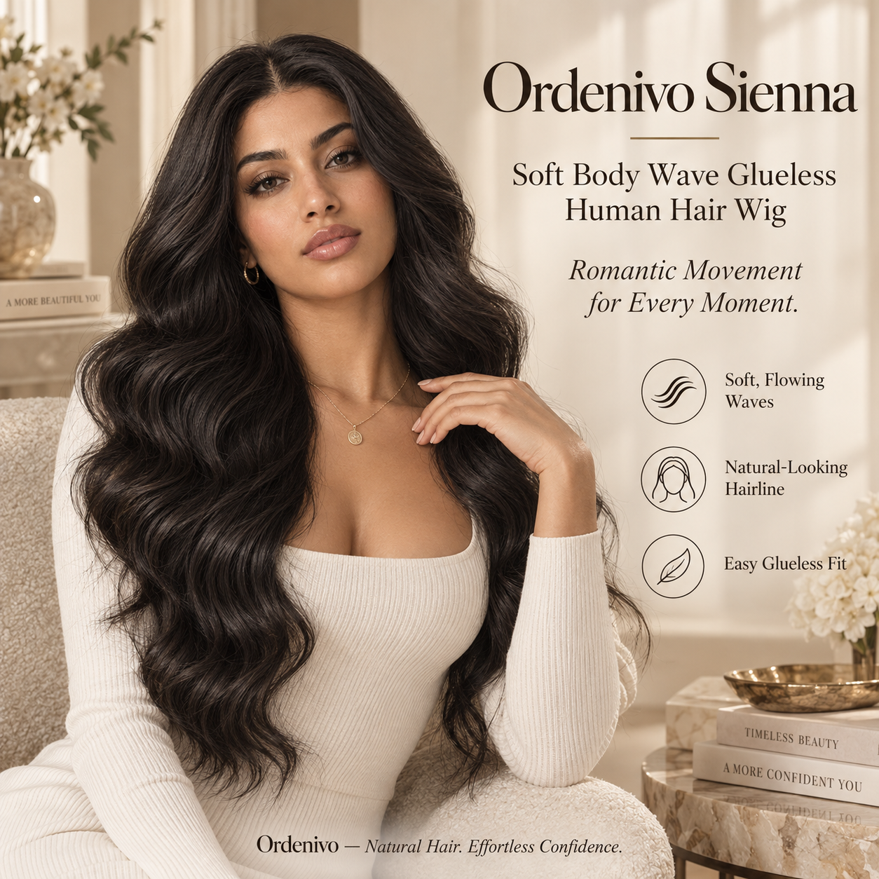 Ordenivo Sienna — Soft Body Wave Glueless Human Hair Wig 🌟