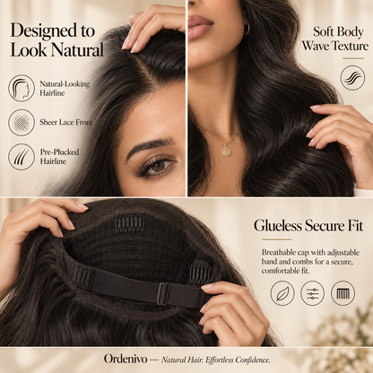Ordenivo Sienna — Soft Body Wave Glueless Human Hair Wig 🌟