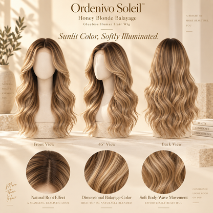 Ordenivo Soleil — Honey Blonde Balayage Glueless Human Hair Wig 🍯