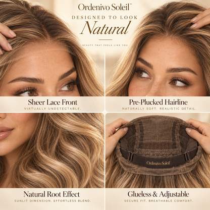 Ordenivo Soleil — Honey Blonde Balayage Glueless Human Hair Wig 🍯