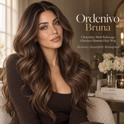 Ordenivo Bruna — Chocolate Melt Balayage Glueless Human Hair Wig 🤎