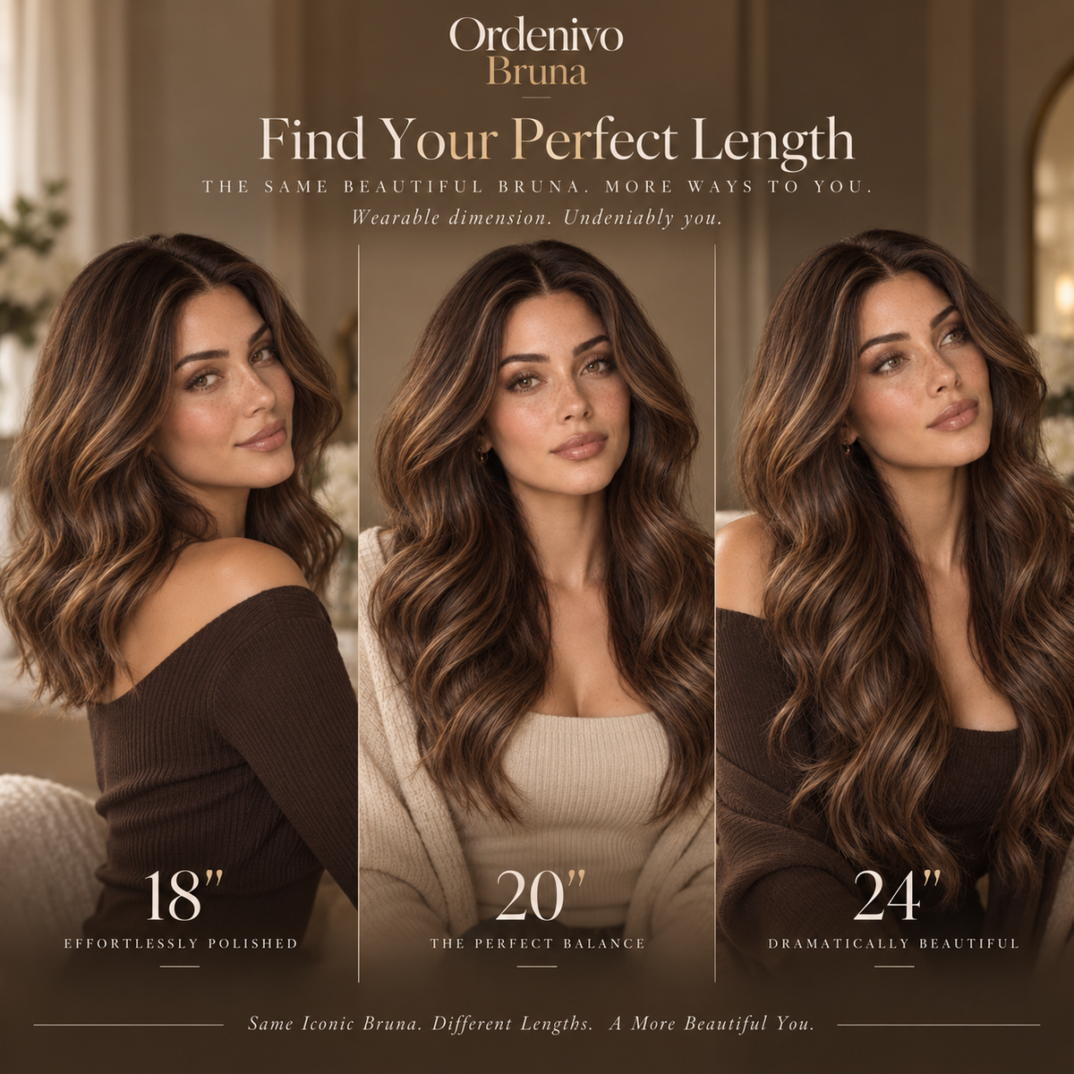 Ordenivo Bruna — Chocolate Melt Balayage Glueless Human Hair Wig 🤎