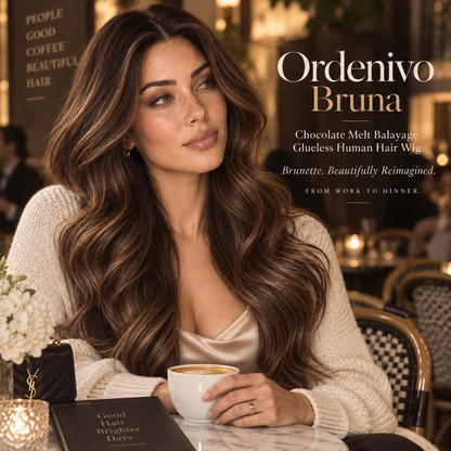 Ordenivo Bruna — Chocolate Melt Balayage Glueless Human Hair Wig 🤎