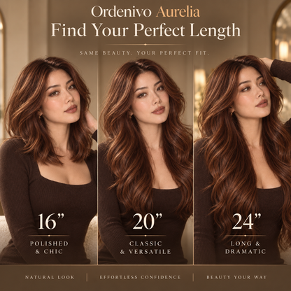 Ordenivo Aurelia — Copper Auburn Layered Glueless Human Hair Wig 🍂