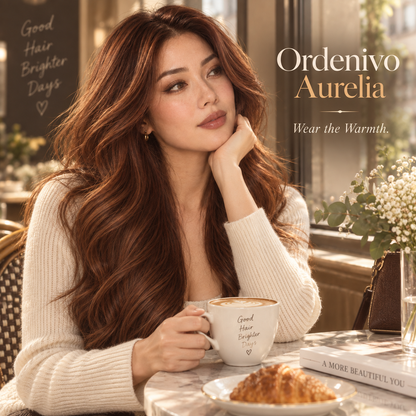 Ordenivo Aurelia — Copper Auburn Layered Glueless Human Hair Wig 🍂