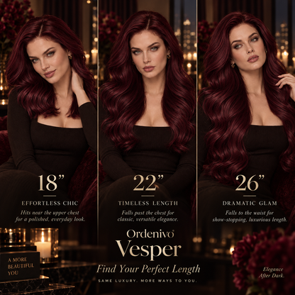 Ordenivo Vesper — Burgundy Wine Glueless Human Hair Wig 🍷